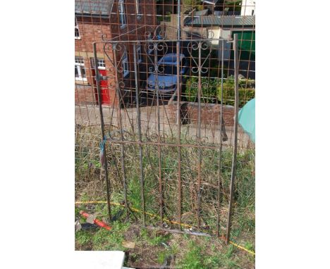 A wrought Iron gate, 31'' wide x 49" high.