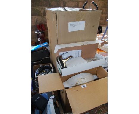 A Bathroom Cabinet, basin and tap [all boxed].