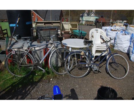 Two bicycles, a "Raleigh" with Sturmey-Archer 3-speed gears and a rear hub dynamo & a "Radford" with 21-speed derailleur gear