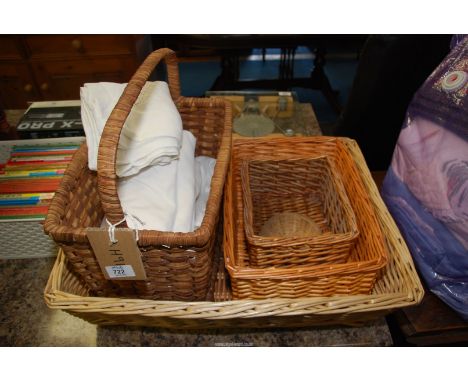 A quantity of wicker hamper baskets etc.