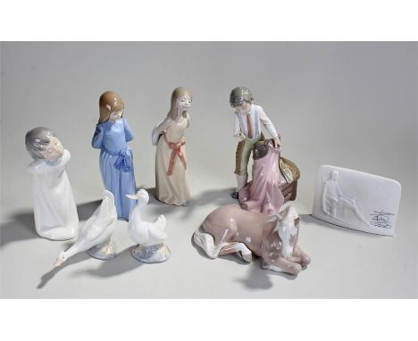 Collection of Lladro and Nao porcelain figures, (8)