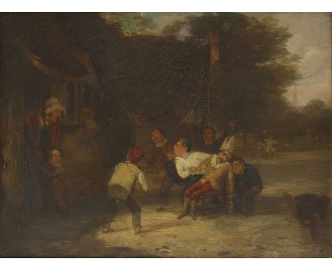 Thomas Webster RA (1800-1886)'Guy Fawkes'oil on board19 x 24cmCondition ReportOverall 26.5 x 32cmThere is a layer of surface 