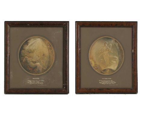 M... Clements (19th/20th century)'Dreamland';'The Coming of the Day'two, both signed l.r., watercolour24.5cm diameter (2)Cond