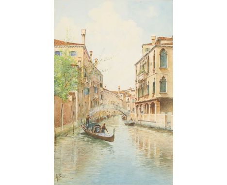 Rafael Senet y Pérez (Spanish, 1856-1926)A Venetian backwatersigned 'R Senet' l.l., watercolour48 x 30cmCondition ReportOvera
