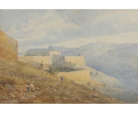 John Dibblee Crace (1838-1919)The Mosque El Aksa and the Mount of Olives, Jerusalemsigned and dated 'J. D. Crace 1880' l.l., 