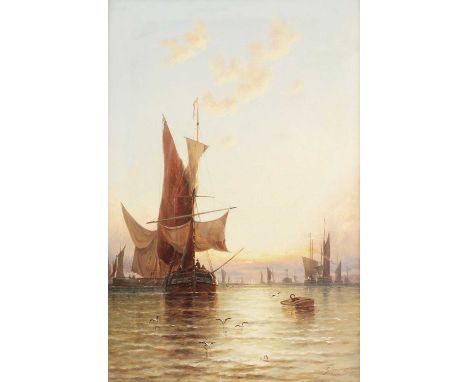 George Stainton (fl.1860-1890)'On the Medway'signed 'G Stainton' l.r., indistinctly inscribed and signed 'On the Medway/G Sta