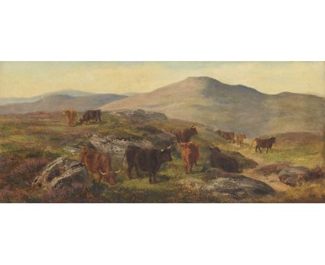 Attributed to Joseph Denovan Adam (1842-1896)Cattle in a highland landscapebears signature 'Alfred de Breanski' l.l., oil on 
