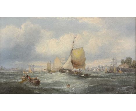 William Thornley (fl.1858-1898)'Thames shipping on the Medway'oil on canvas30 x 51cmProvenance: The Estate of Mrs Althea Lloy