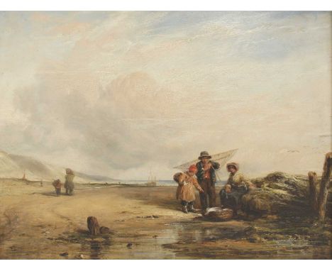 William Collins RA (1788-1847)Inspecting the catchsigned and dated 'W.Colllins 1834' l.l., oil on panel 35 x 44cmCondition Re