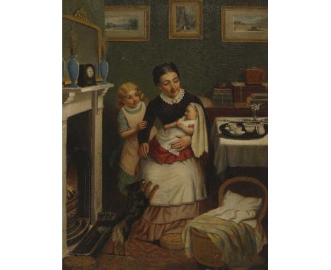 Charles Ashmore (1851-1925)By the hearthsigned 'C.Ashmore' l.r., oil on canvas46 x 35.5cmCondition ReportOverall 65 x 55cmLig