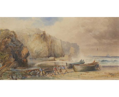 Richard Harry Carter (1839-1911)Tintagelsigned 'R H Carter/1889' l.c., watercolour heightened with white38 x 69.5cmThe locati