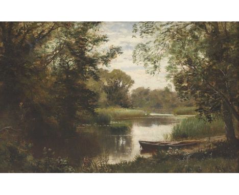 Alfred Augustus Glendening (1840-1921)'A Norfolk Broad', 1886signed 'AAG' and dated '86' l.r., oil on canvas28 x 42cmConditio