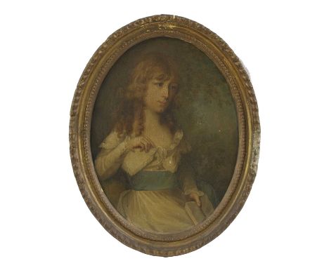 Attributed to Thomas Hickey (1741-1824)Portrait of a young lady, Charlotte Robinson, aged 16 years, half-length seated, in a 