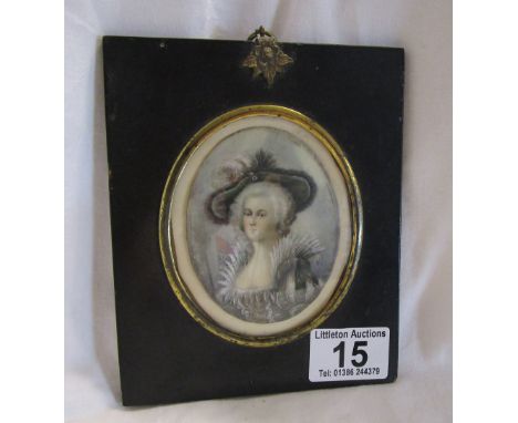 Early 19C miniature portrait of lady on Ivory