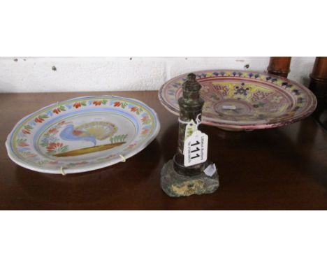 Lighthouse thermometer and 2 decorative plates