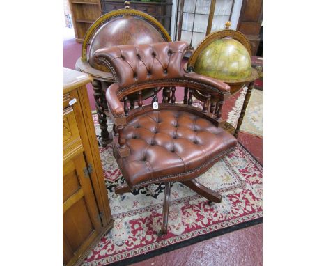 Leather button-back office chair