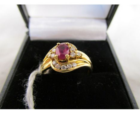 18ct ruby & diamond ring