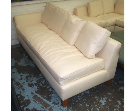 CHAISE/SOFA, cream to match previous lot, 210cm x 72cm H x 85cm.