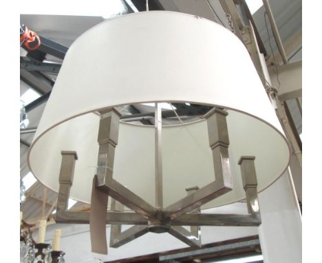 HANGING LIGHT, six branch with a cream shade from Christopher Wray, 74cm H. 