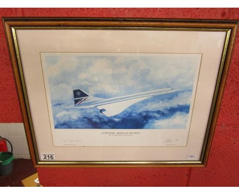 Signed L/E print - Concorde - Queen of the Skies - Signed by both artist &amp; captain