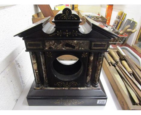 Victorian slate &amp; marble clock housing