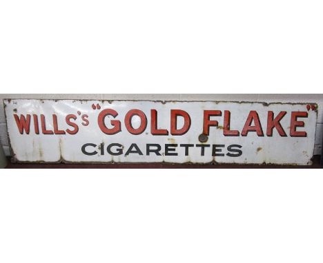 Enamel sign - Will's Gold Flake Cigarettes (183cm x 38.5cm)