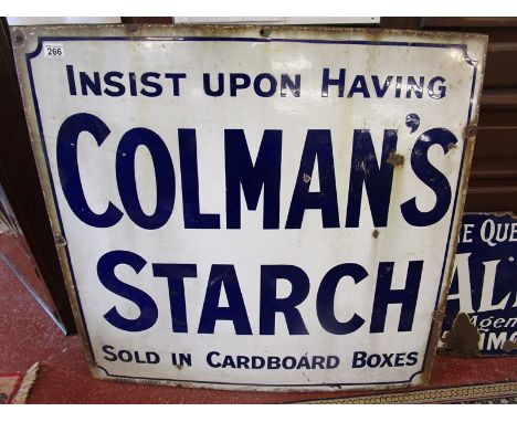 Enamel sign - Colman's Starch (91cm x 96cm)