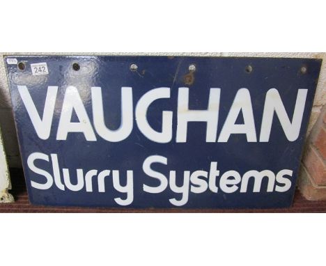 Enamel sign - Vaughan Slurry Systems (72cm x 39cm)