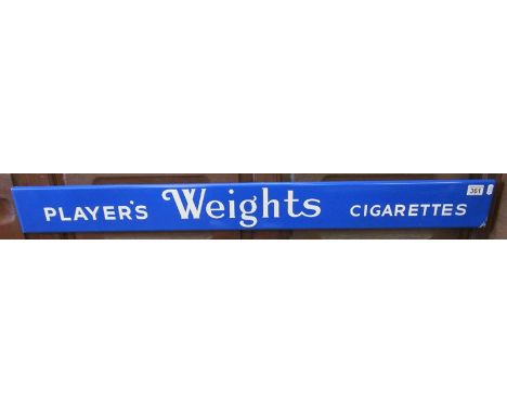 Enamel sign - Players Weights Cigarettes (120cm x 13cm)