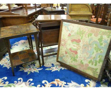 AN EDWARDIAN MAHOGANY CARD TABLE with foldover swivel top and four lift-out side trays on reeded square supports with cross s