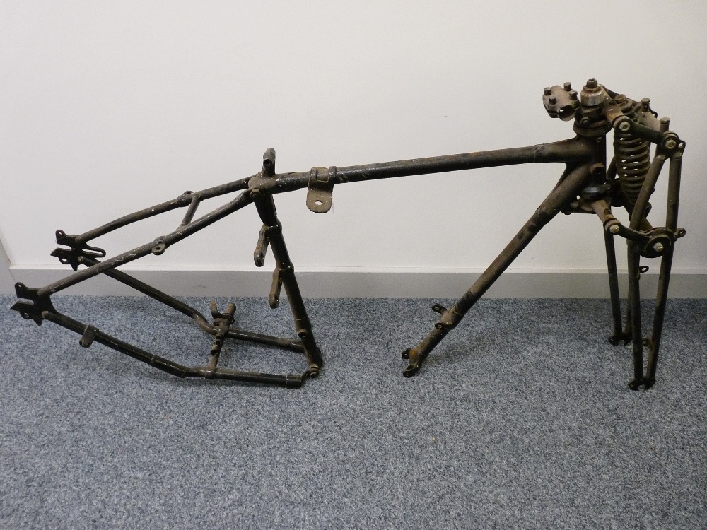 A BSA MOTORBIKE FRAME, possibly a 1939 BSA B26 350cc or BSA M23 Empire