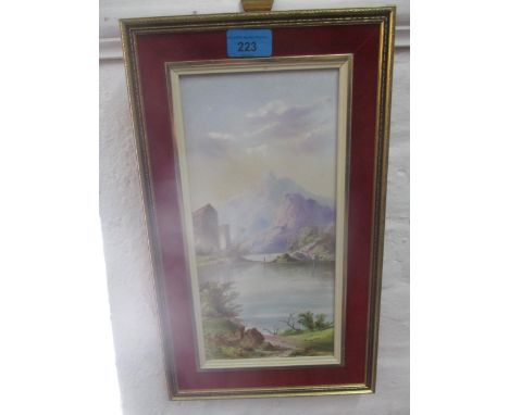 A pair of Royal Worcester painted porcelain plaques depicting Lake District scenes of Lake Windermere, possibly painted by Ja