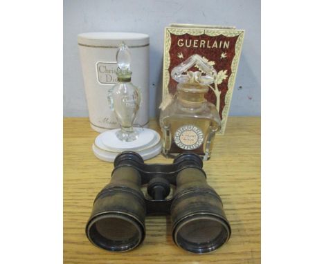 Two vintage perfume bottles to include Guerlain and Christian Dior, together with a pair of binocularsLocation: 
