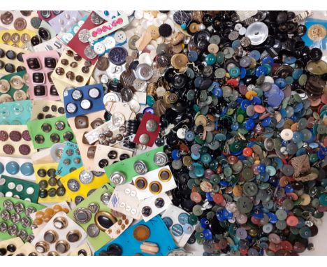 A large quantity of vintage buttons to include buttons on card, celluloid and mother of pearl examples (3 bags)Location: 1:4 