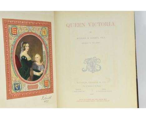Books - Queen Victoria by Richard R Holmes, published by Boussod, Valadon &amp; Co and dated 1897, with various plates, in a 