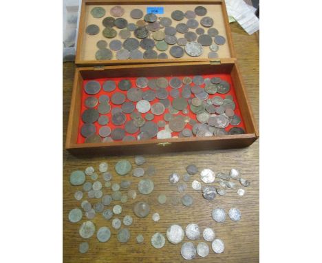 A collection of metal detectorist Corgi finds to include silver hammered coins, Roman coins and many other later coinsLocatio