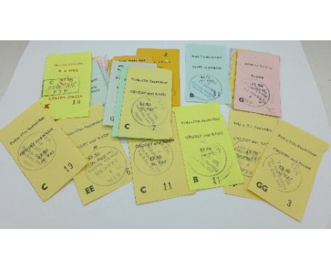 A collection of concert ticket stubs including Genesis, Slade, CSN