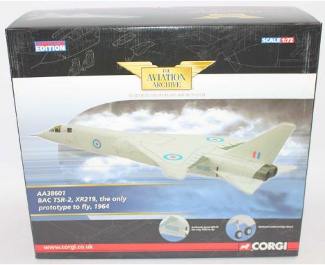 A Corgi Aviation Archive model No. AA38601 1/72 scale limited edition diecast model of a BAC TSR2 (The Only Prototype to Fly 