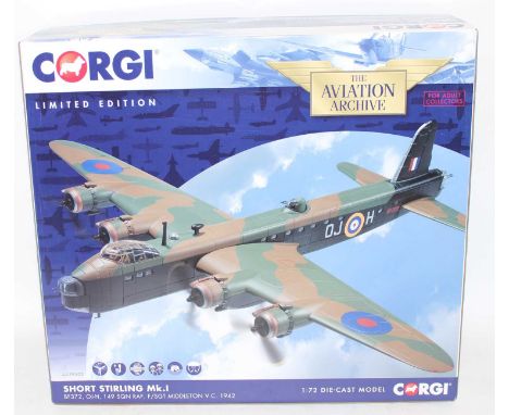 A Corgi Aviation Archive model No. 39502 1/72 scale limited edition diecast model of a Short Sterling Mk1 Aircraft, housed in