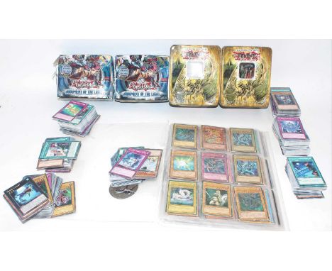 A collection of Yu-Gi-Oh trading cards, mixed examples to include Monsters Trap cards, Spell cards and other examples, series