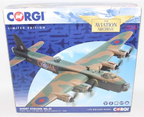 A Corgi Aviation Archive model No. AA39503 1/72 scale diecast model of a Short Sterling Mk3 aircraft, as issued in the origin