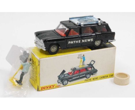 Dinky 281 "Pathe News" Camera Car in black, complete with man, camera and packing ring in mint condition, comes with original