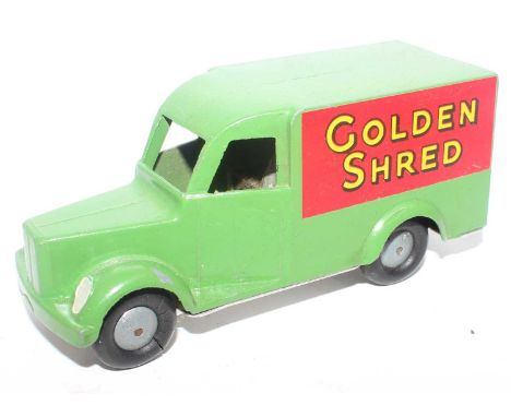 Timpo Toys 'Golden Shred' box van, friction drive, green body with Golden Shred to sides, Robertson's Golly figure to rear, g