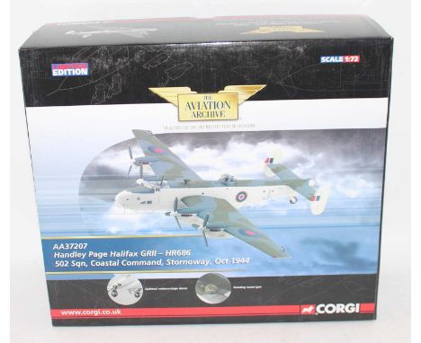 A Corgi Aviation Archive model No. AA37207 1/72 scale limited edition model of a Handley Page Halifax GR2 housed in the origi