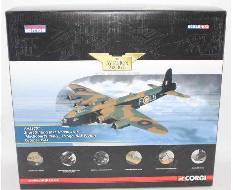 A Corgi Aviation Archive model No. AA39501 1/72 scale limited edition diecast model of a Short Sterling Mk1 MacRoberts Reply 