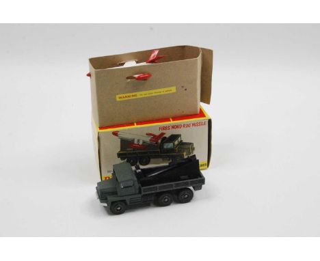 Dinky Toys 620 Berliet Missile Launcher. Within the original box and inner packing, the packing piece still has a warning sti