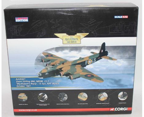 A Corgi Aviation Archive model No. AA39501 1/72 scale limited edition model of a Short Sterling Mk 1 MacRoberts Reply, housed