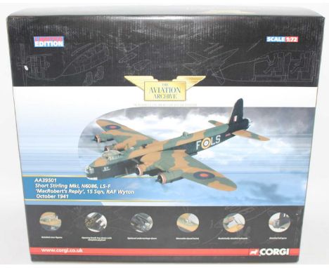 A Corgi Aviation Archive model No. AA39501 1/72 scale limited edition diecast model of a Short Sterling Mk1 MacRoberts Reply 