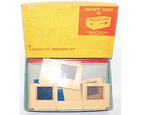 Dinky Toys No. 785 Service Station moulded kit, unchecked for completeness, in the original all-card box