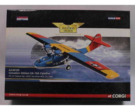 A Corgi Aviation Archive model No. AA36105 1/72 scale model of a Canadian-Vickers SA-10A Catalina, housed in the original lim